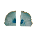 Aqua Plated Agate Bookends