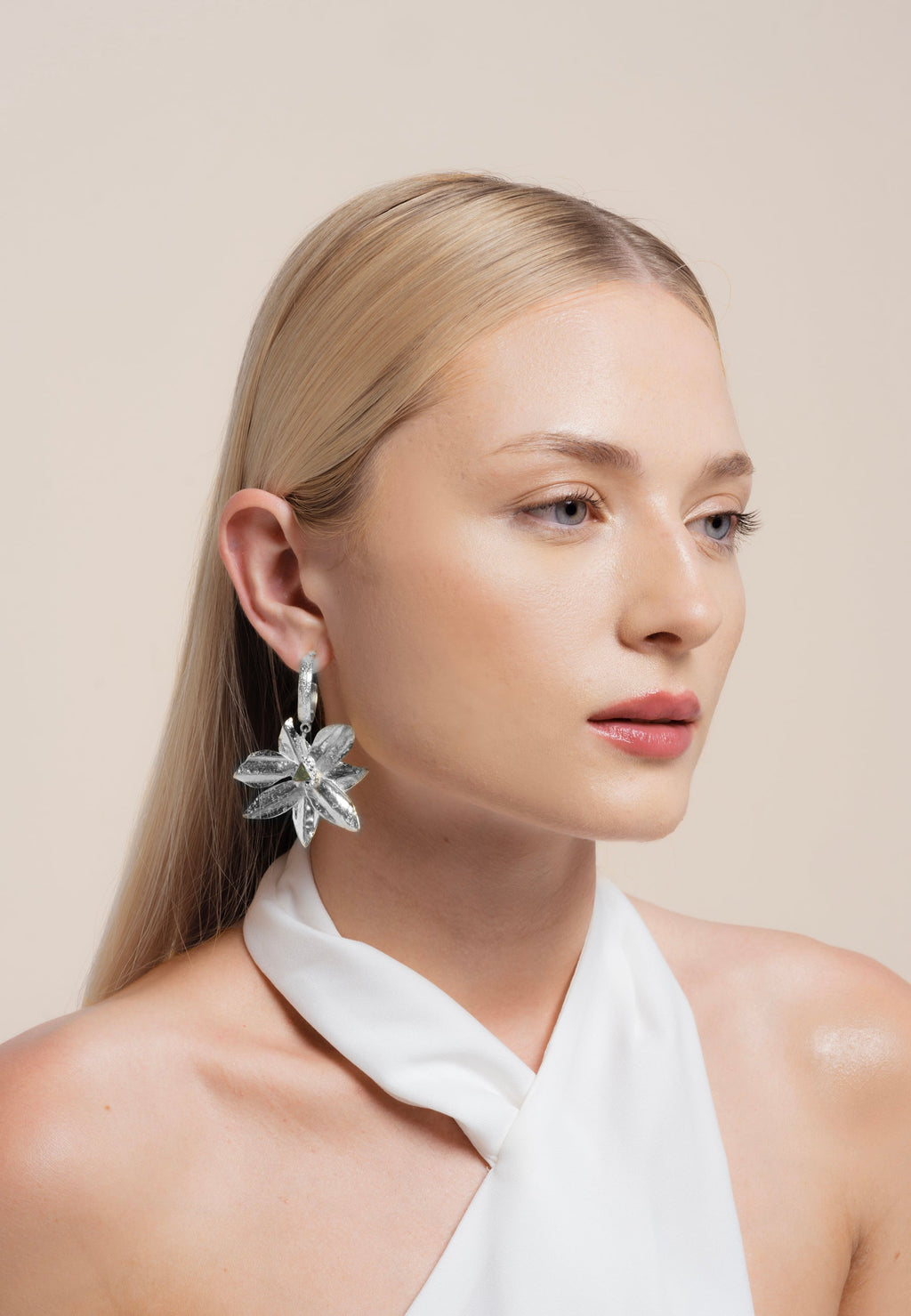 Aros Lotus Flower Plata