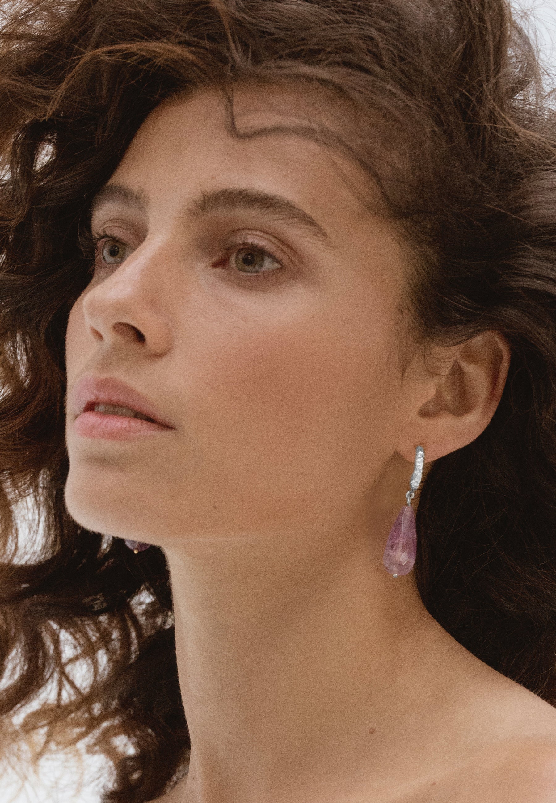 Aros Plata Salma Amatista