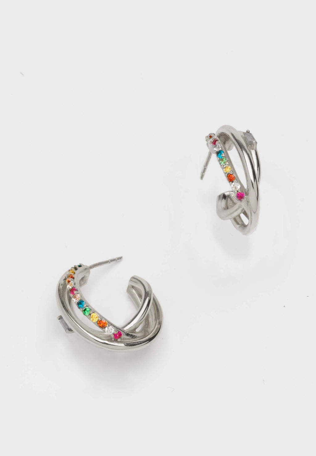 Aros Plata Idol Rainbow