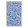 Art Deco Scallop Blue Hand Tufted Wool Rug