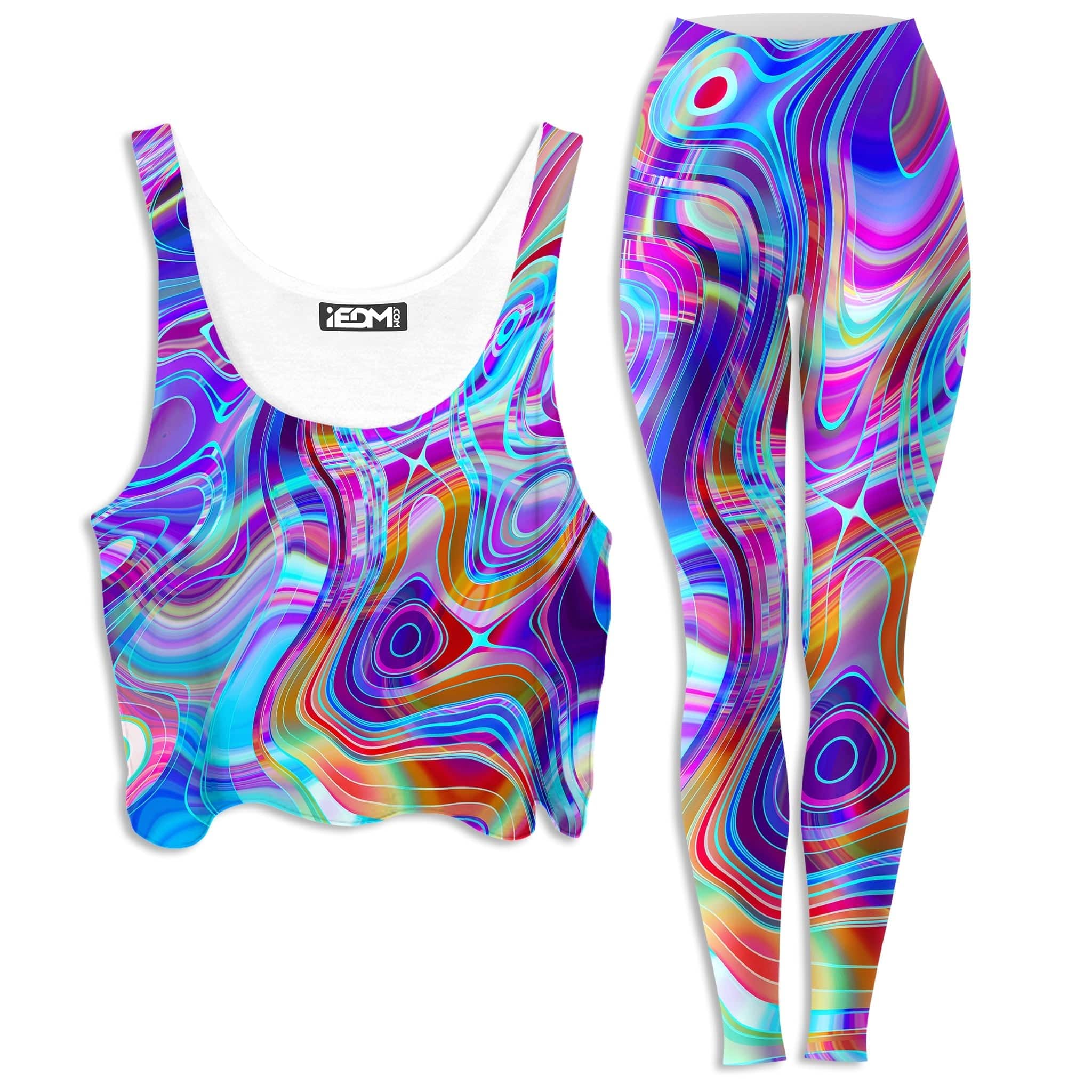 Aqua Realm Crop Top and Leggings Combo