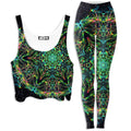 Green Prism Crop Top and Leggings Combo