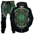 Green Prism Zip-Up Hoodie and Joggers Combo