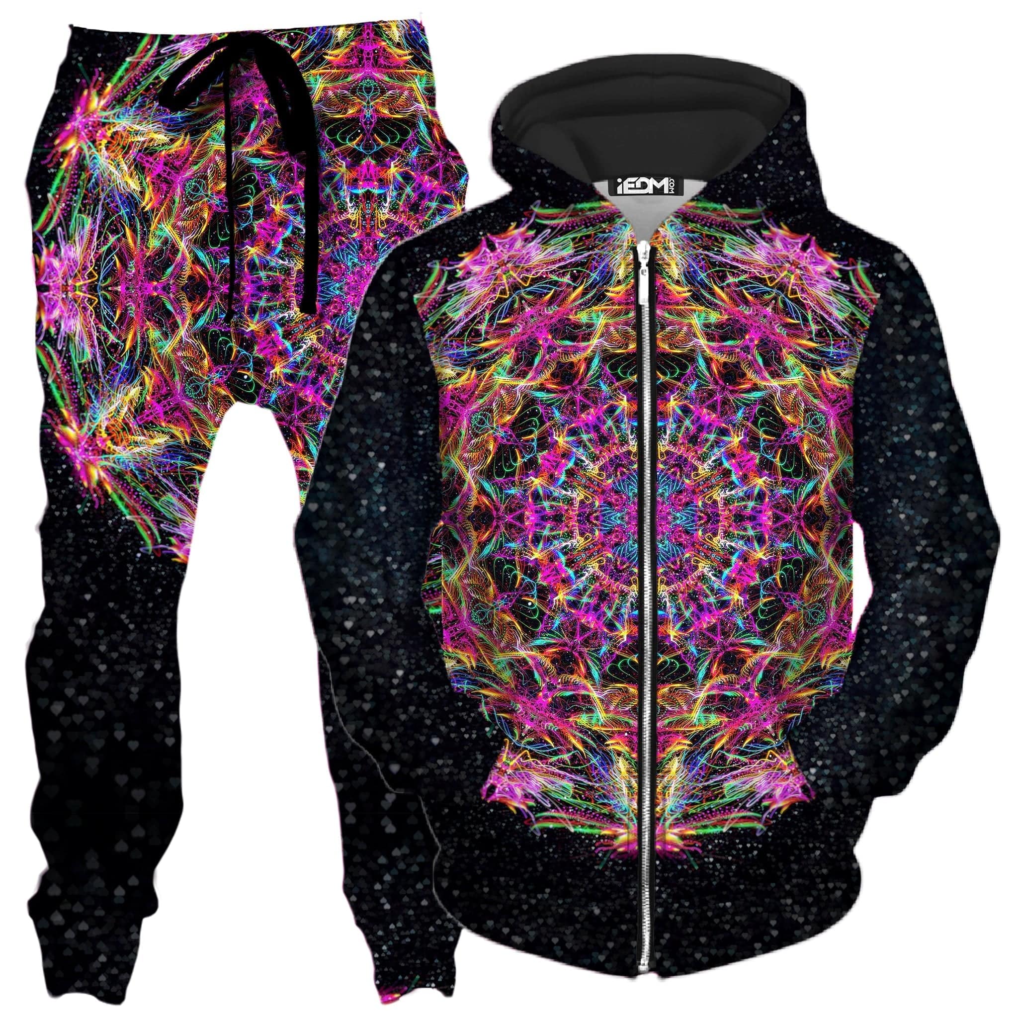 Pastel Warp Zip-Up Hoodie and Joggers Combo