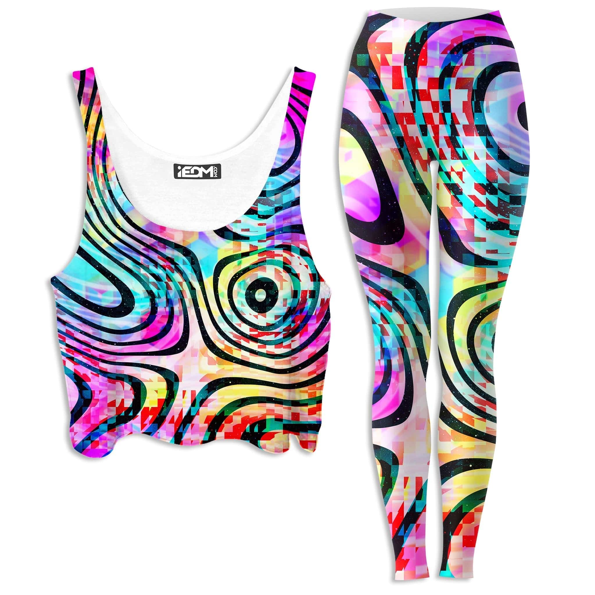 Psytrance Crop Top and Leggings Combo