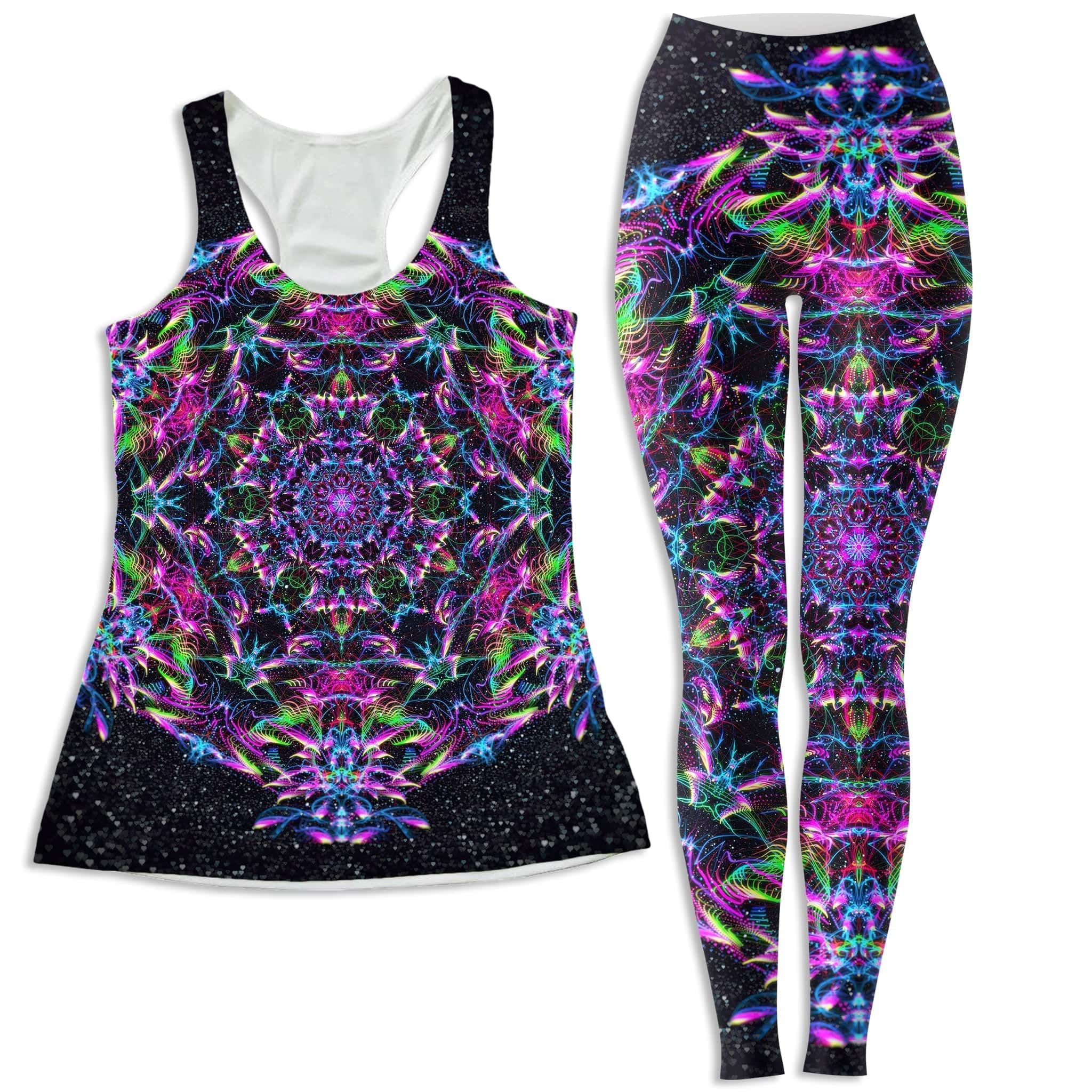 Purp Geometric Women's Tank and Leggings Combo