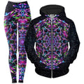 Purp Geometric Zip-Up Hoodie and Leggings Combo