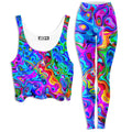 Rainbow Waves Crop Top and Leggings Combo