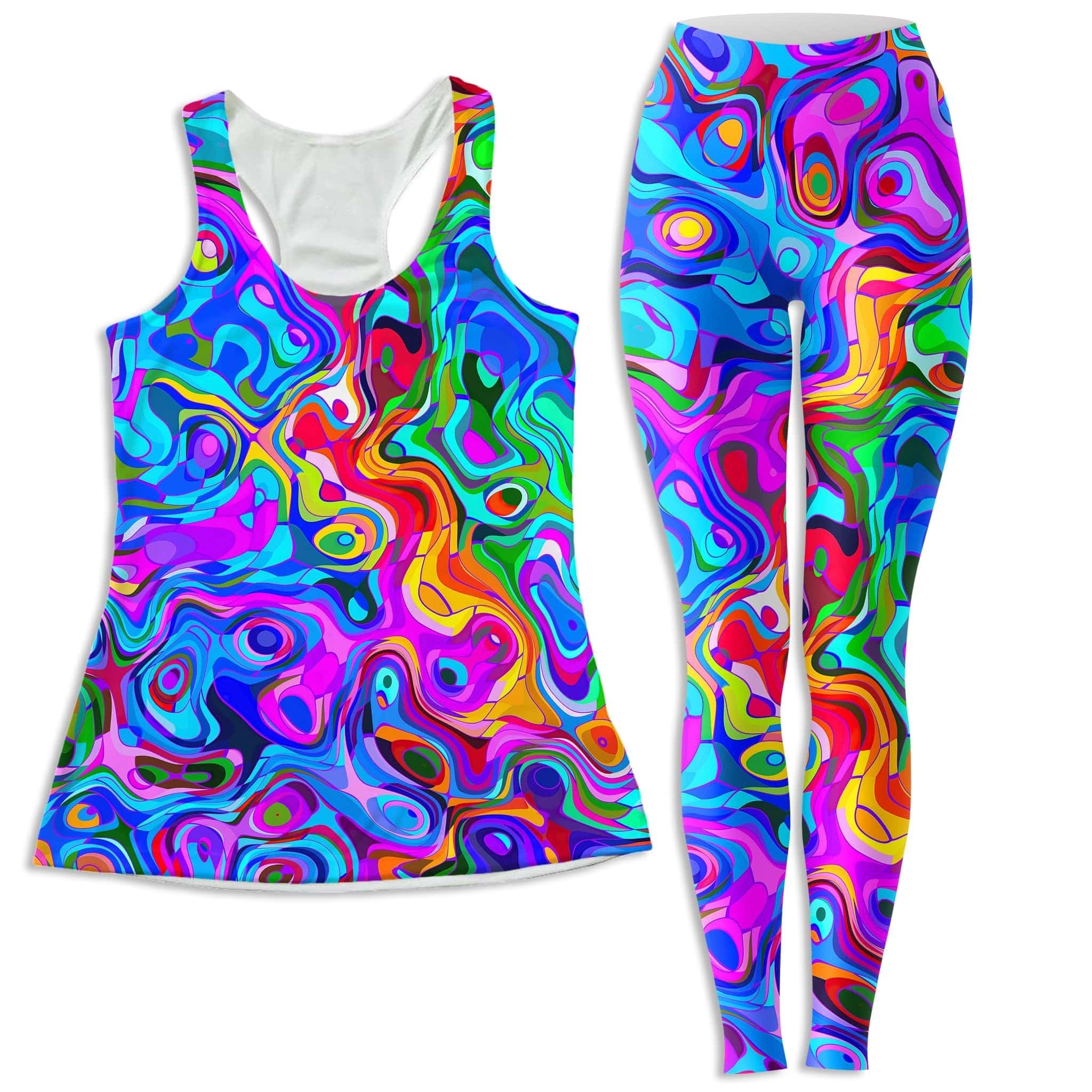 Rainbow Waves Women's Tank and Leggings Combo
