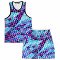 Skull Fam Blue Men's Tank and Shorts Combo