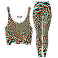 Trippy Swirl Crop Top and Leggings Combo