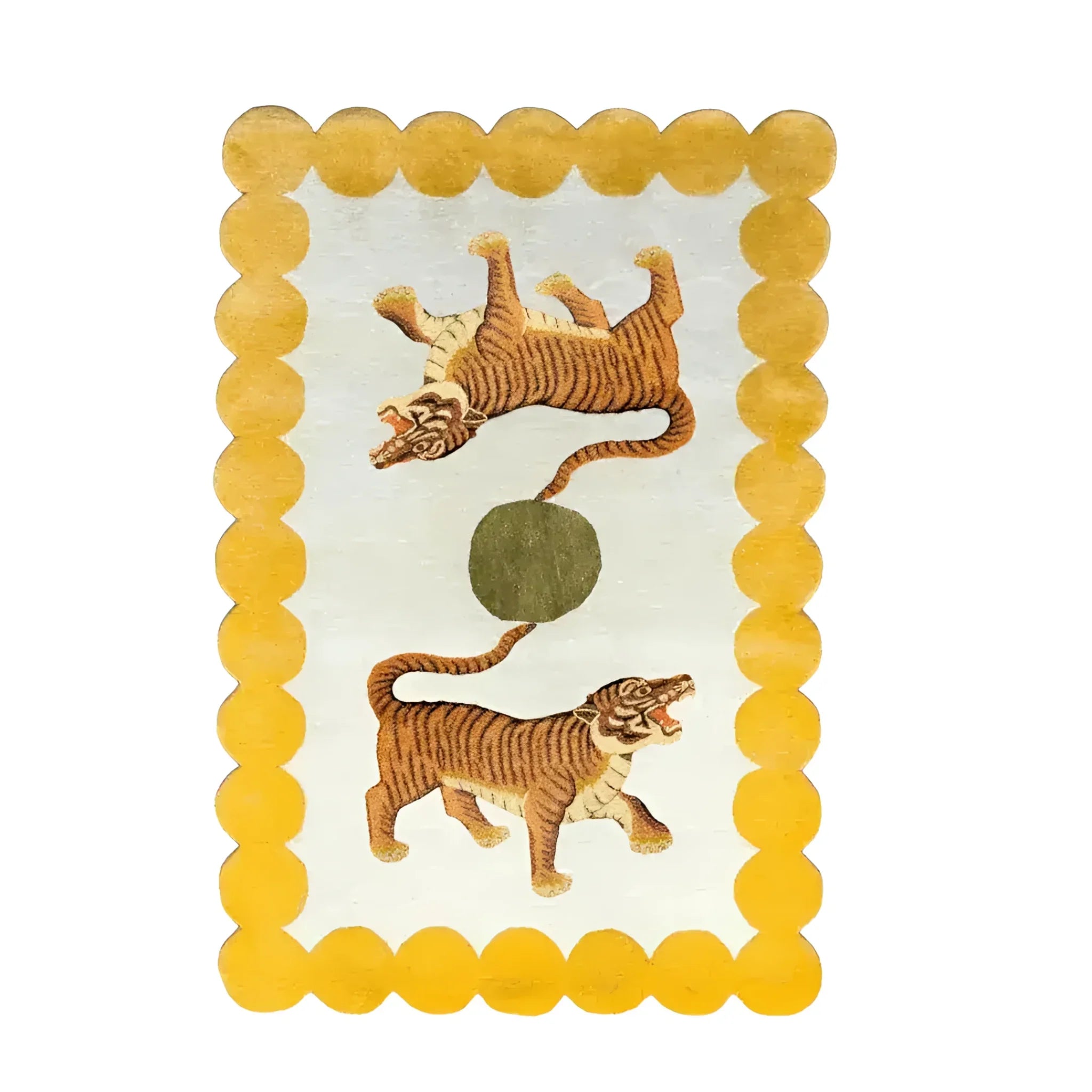 Asian Tigers and the Sun Hand Tufted Wool Rug
