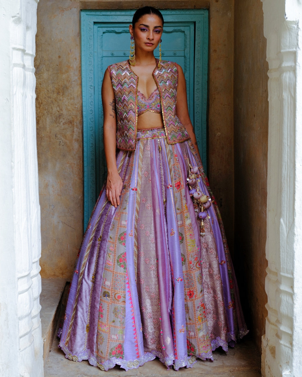 Lavender Jacket Lehenga Set By KYNAH, Luxury Indian Fashion & Bridal Wear