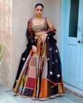 Black Metallic Lehenga Set By KYNAH, Luxury Indian Fashion & Bridal Wear