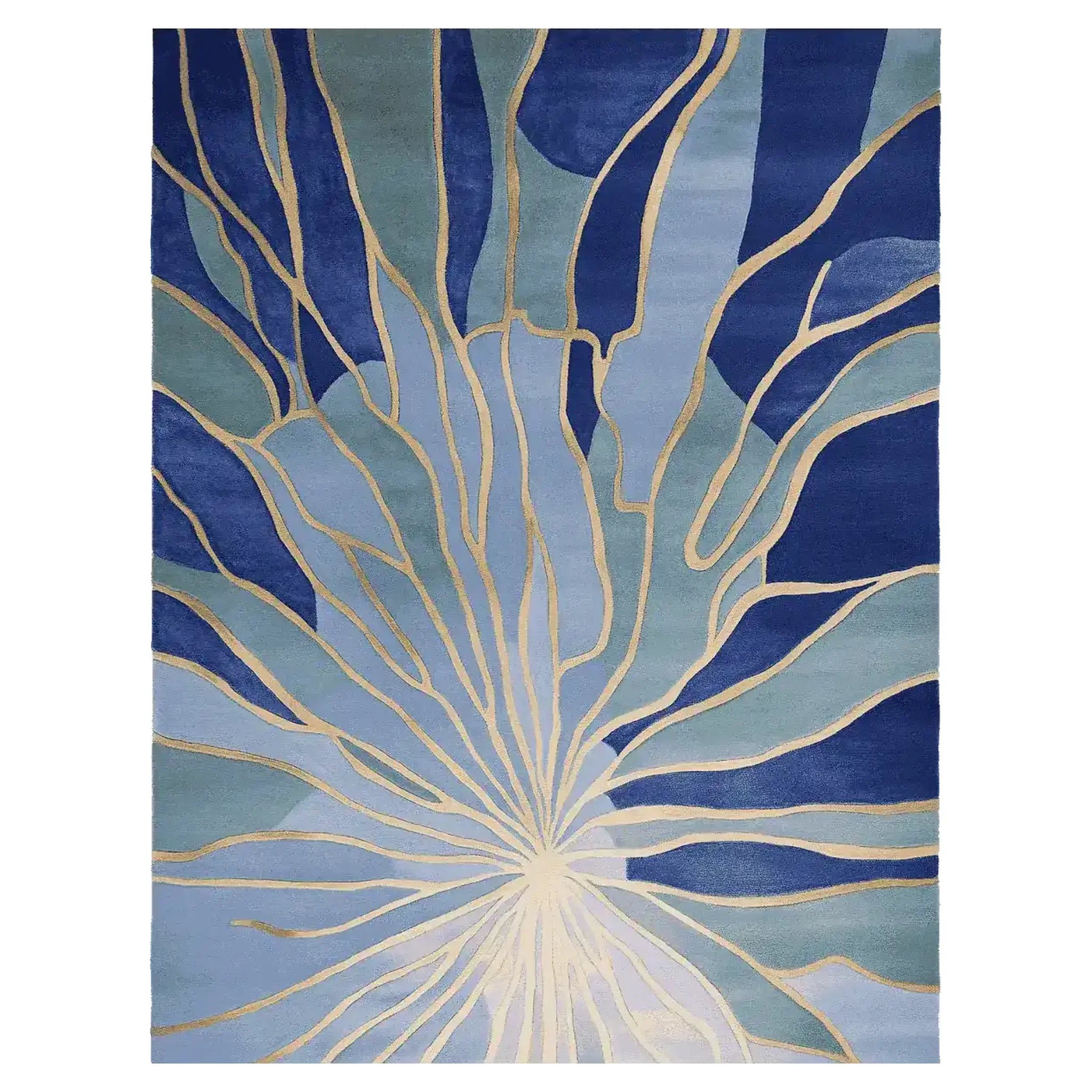 Azure Stained Glass Hand Tufted Rug