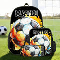 Acuarela personalizada Fútbol Rugby Mochila Bolsa de almuerzo Estuche con nombre Número de vuelta a la escuela Equipo Día de Entrenamiento Cumpleaños Regalo para Niños Niñas