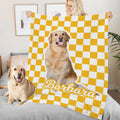 Manta personalizada a cuadros multicolor con foto de perro, gato y nombre Decoración del hogar Regalo de cumpleaños para los amantes de las mascotas