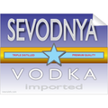Sevodnya Vodka Single Self Adhesive Label - License and Royalty Free for Film Use By Prop Money Inc.