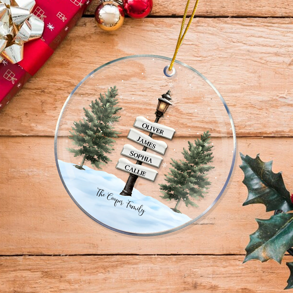 Letrero de farola vintage personalizado Adorno colgante de acrílico con nombre y año Decoración del árbol Regalo de Navidad para amigos de la familia