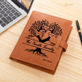 Árbol genealógico de la vida personalizado Cuaderno de piel A5 con 2-20 nombres y bolsillo para guardar cosas Regalo de cumpleaños para un amigo de la familia