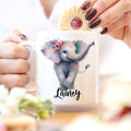 Personalizar acuarela selva elefante 11 oz 15 oz taza de café de cerámica con nombre de uso diario regalo de cumpleaños para los amigos elefante amantes