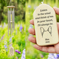 Carillón de viento personalizado con silueta de orejas de perro y placa de madera con nombre y fecha Regalo de condolencia por la pérdida de una mascota