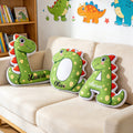Personalizado lindo dinosaurio inicial suave almohada con nombre decoración del hogar regalo de cumpleaños para niños niñas