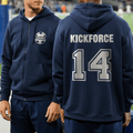 Sudadera con capucha y cremallera personalizada 100% algodón con el nombre y el número del equipo del club el día del partido Regalo de cumpleaños para los amantes de los deportes de pelota