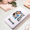 Set de Brochas de Maquillaje Personalizadas de Dibujos Animados Retro para Niña con Nombre y Espejo LED Esenciales de Viaje Regalo de Cumpleaños para Ella