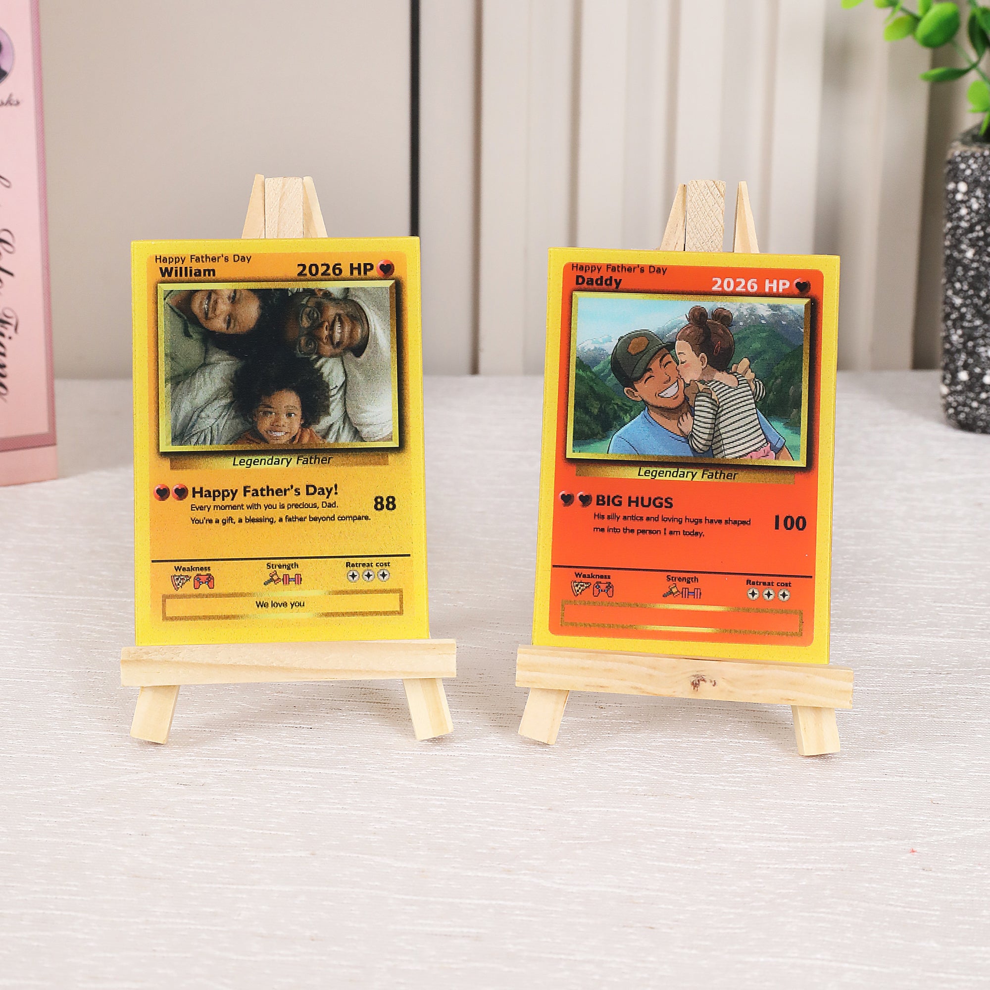 Tarjeta Poke personalizada HP Photo Classic TCG con nombre Año y texto Regalo del Día del Padre para papá