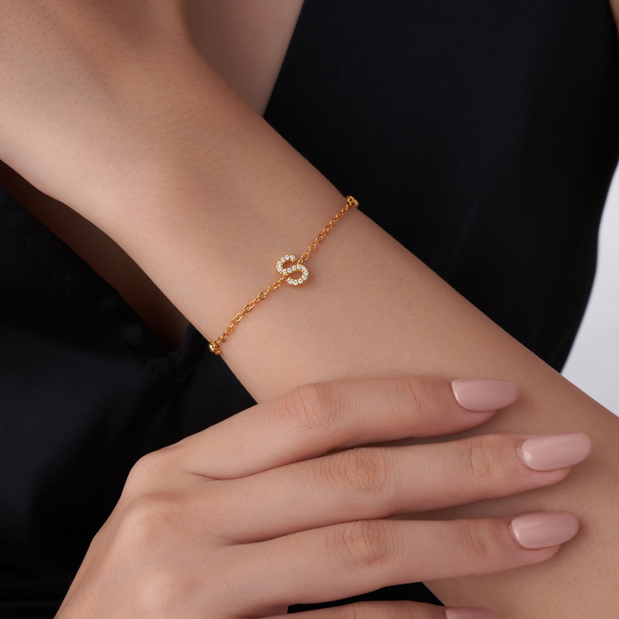 Personalizada Minimalista Zircon Initial Pulsera Cumpleaños Navidad Boda Regalo para Novias Amigos Damas de honor