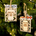 Adorno de madera personalizado de camiseta deportiva con nombre y número Decoración del hogar Regalo de Navidad para jugador Amante de los deportes