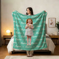 Personalizado Multicolor Estrella Hueso Nombre Foto Suave manta de lanzamiento Decoración del hogar Uso diario Regalo de cumpleaños para el amante del animal doméstico