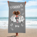 Toalla de playa de microfibra de secado rápido personalizada con el nombre de la chica del gimnasio de dibujos animados de Togo Fiesta en la playa Piscina Regalo de cumpleaños esencial para los amante