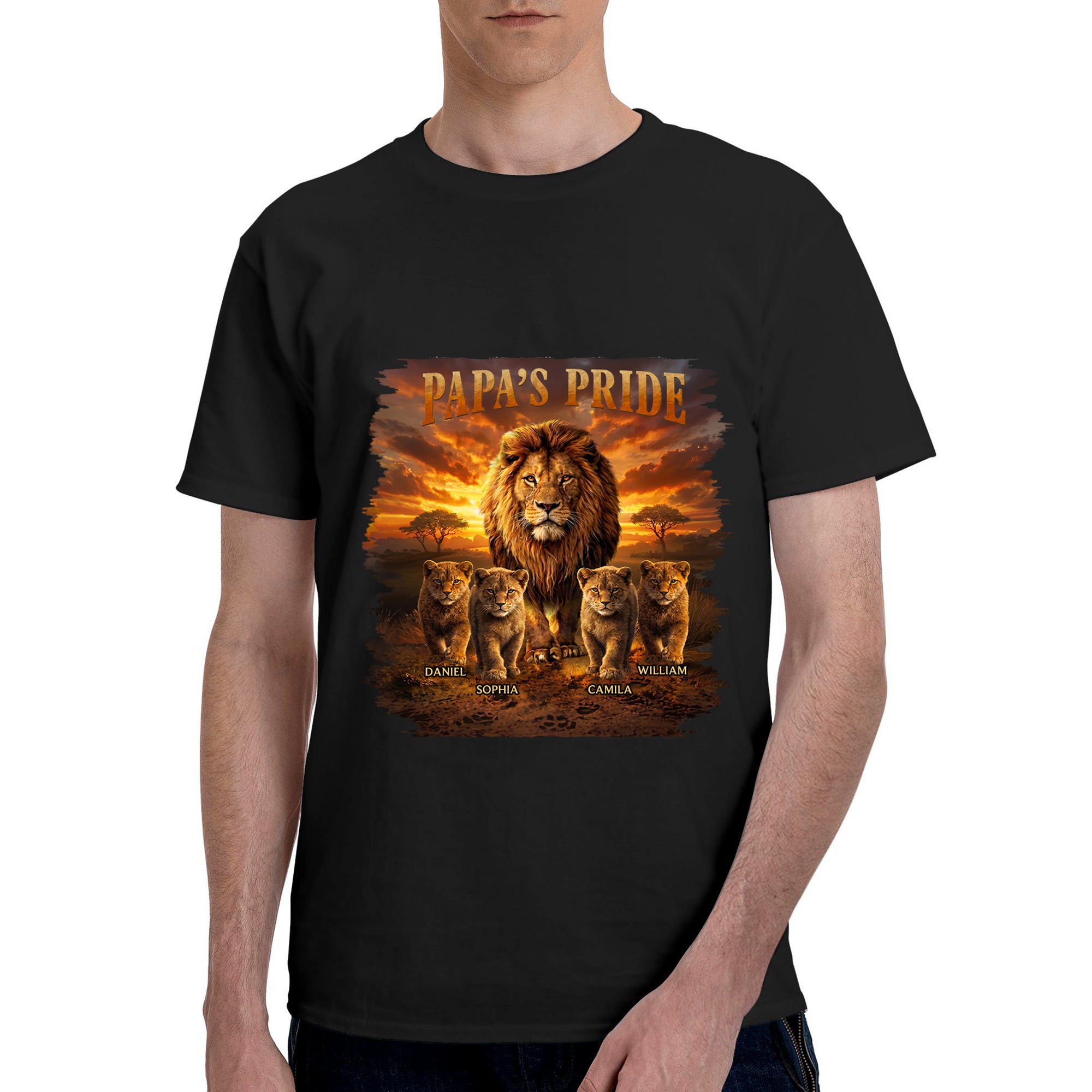 Camiseta de algodón 100% con 1 a 8 nombres y texto personalizada para papá y sus hijos, regalo del Día del Padre para el padre y el marido