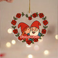 Ornamento de acrílico personalizado de la rosa del amor de la pareja enana con los nombres Regalo del aniversario del día de San Valentín para la pareja