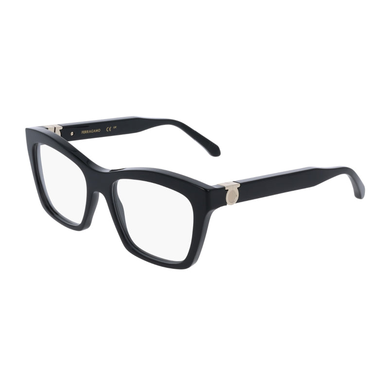 Ferragamo SF3022001 Black Acetate Rectangle Eyeglasses — Black