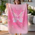 Personalizado mariposa número de ángel multicolor suave manta regalo de cumpleaños de Navidad para los amigos de la familia