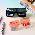 Gorra de Graduación Personalizada Clase de 2026 Gradiente Gafas de Sol Cuadradas con el Año y el Nombre Favor de Fiesta Ceremonia de Graduación Regalo para Amigos Graduados