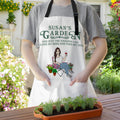 Delantal ajustable con nombre y bolsillo Personalizado Retro Garden Cartoon Character Regalo de cumpleaños esencial para la familia amante de la jardinería