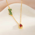 Personalizada Gota de Agua Piedra de Nacimiento Sideway Nombre Collar Dainty Joyería Cumpleaños Aniversario Día de la Madre de regalo para las mujeres