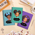 Cuaderno de espiral A5 personalizado de lunares con nombre Regalo de cumpleaños de aniversario para niña negra