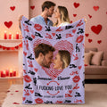 Fotos de Pareja Personalizadas Corazón Huella Beso Manta Suave con Nombre Decoración del Hogar Cumpleaños San Valentín Regalo para Pareja