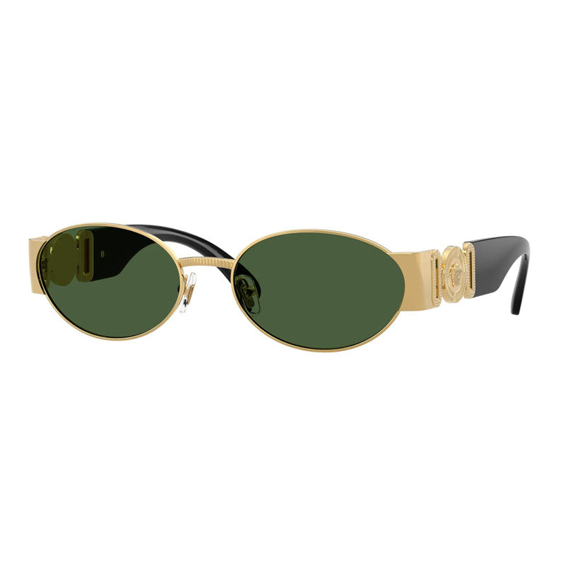 Versace Gold Frame with Green Lens Sunglasses — Gold
