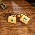 Personalizado 1-4 Birthstones Juego de 2 Rectangular Gemelos Dainty Ropa Accesorios Cumpleaños Aniversario Navidad Regalo para el Padre Familia