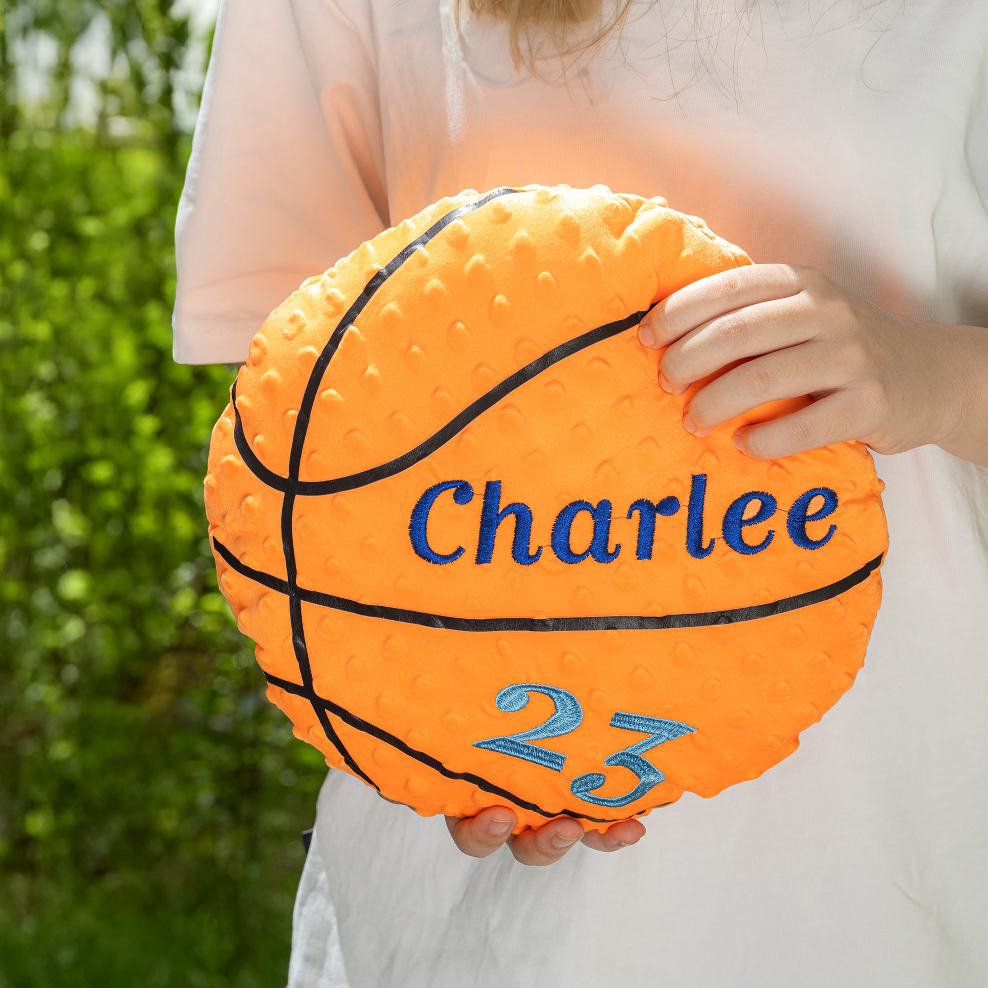 Bordado Personalizado Nombre Número Suave Arrojar Baloncesto Punto Almohada Cumpleaños Senior Night Equipo Regalo para Niños Baloncesto Jugadores Amantes