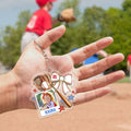 Llavero acrílico personalizado con foto de béisbol y nombre del equipo Día del partido Regalo de cumpleaños para los amantes del deporte