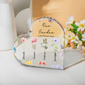 Personalizada Nacimiento Flor Mariposa Corazón Placa de acrílico con nombre y texto Decoración para el hogar Día de la Madre Cumpleaños Regalo para la familia abuela