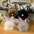 Conejito Pom Pom Personalizado con Oreja de Madera y Nombre Fiesta de Pascua Decoración de Hogar Regalo de Cumpleaños para Niños Familia